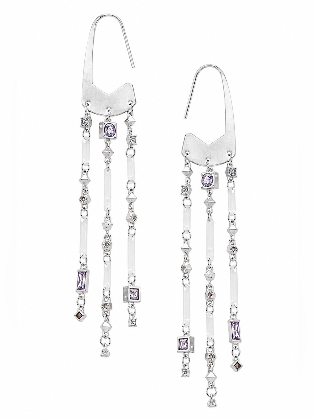 Kendra Scott Corza Drop Earrings in silver.